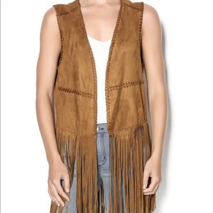 (NEVER WORN) Blank NYC Faux Suede Vest w/ Fringe